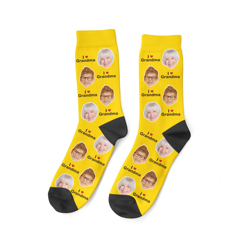 Custom Grandmother Socks Grandma Gifts Custom Face Socks