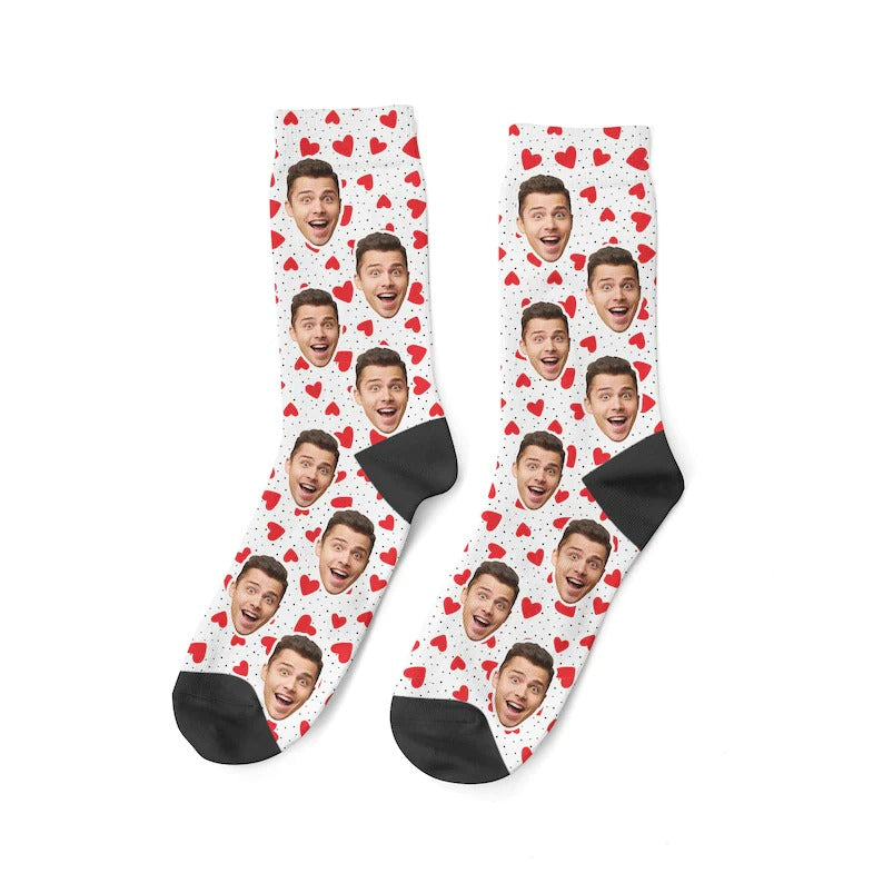 Custom Face Socks Custom Heart Photo Socks Face