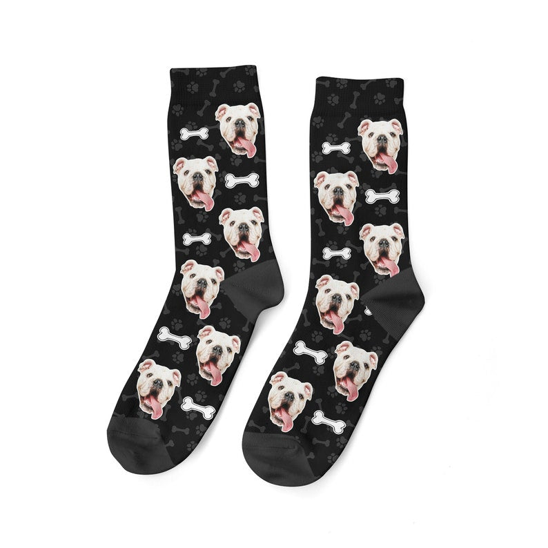A Bone For Dog Socks Custom Dog Face On