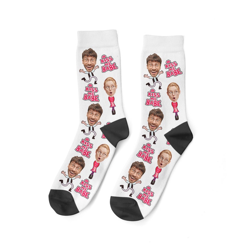 Kiss Me Babe Socks Funny Socks Personalized