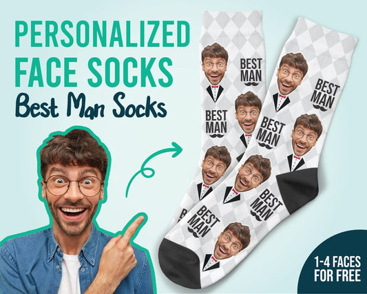 Personalized Best Man Socks Groomsmen Socks Funny