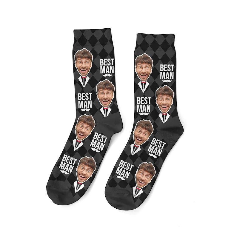 Personalized Best Man Socks Groomsmen Socks Funny