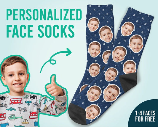 Pi Socks Custom Face Pi Socks Pi Day Math