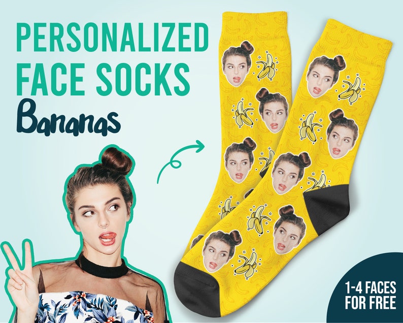 Banana Socks Custom Face Socks Best Personalized Gift