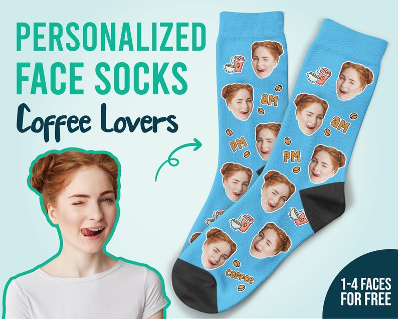 Coffee Lover Socks Custom Face Socks Best Personalized