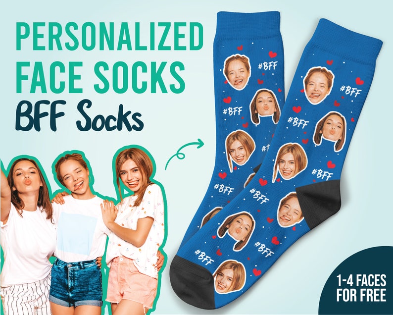 Best Friends Forever Socks Custom Face Socks BFF