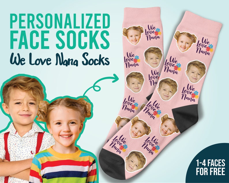 Custom Face Socks Gift For Grandma Happy Mothers Day