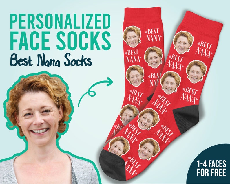 Best Nana Socks Custom Face Socks Gift For Grandma