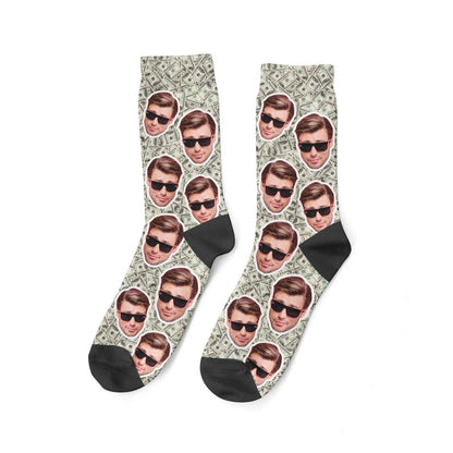 Custom Money Face Socks Personalized Socks 100-Dollar