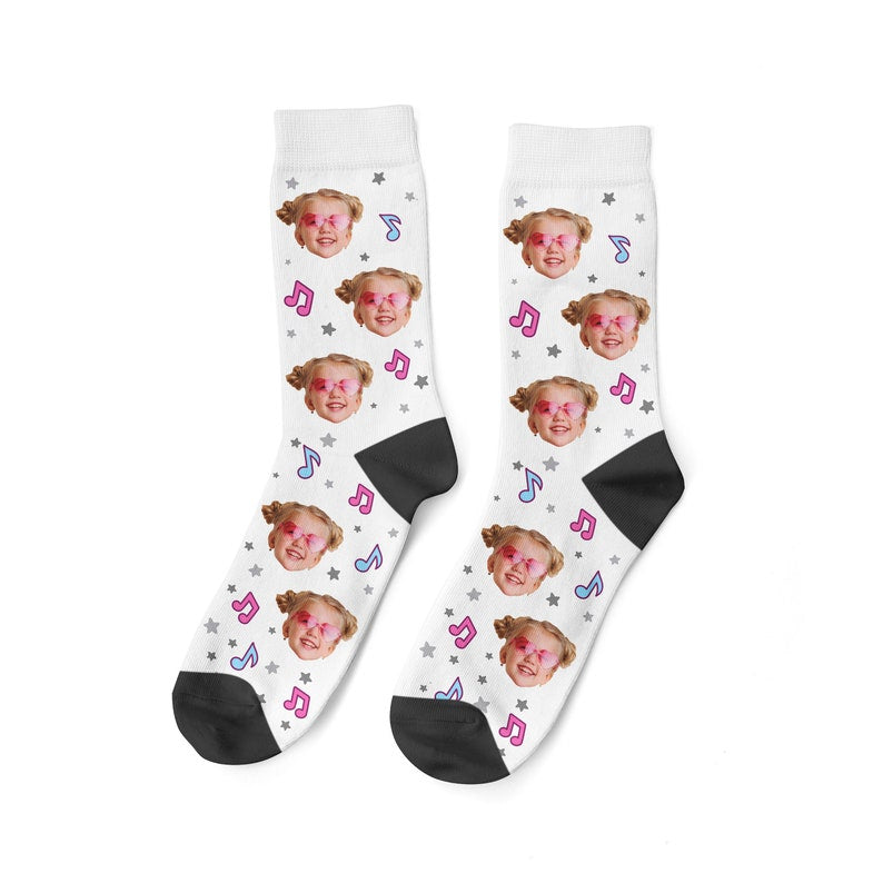 Music Note Socks Custom Face Socks Musician Sockss