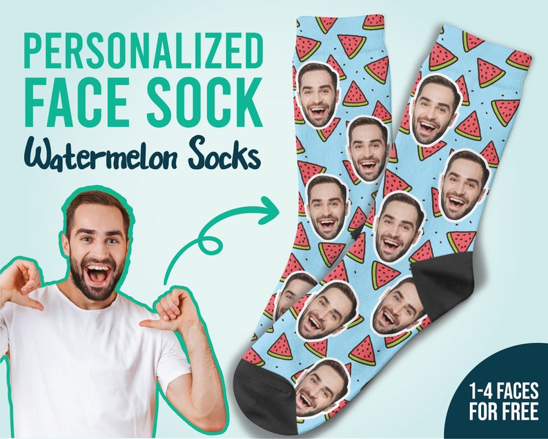 Watermelon Socks Custom Face Socks Best Personalized