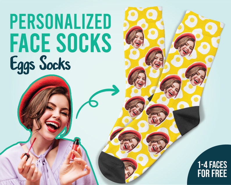 Eggs Socks Custom Face Socks Best Personalized Gift