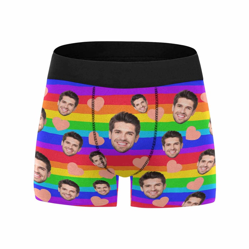 Custom Boxer Rainbow Face Boxer Gift for Boyfriend