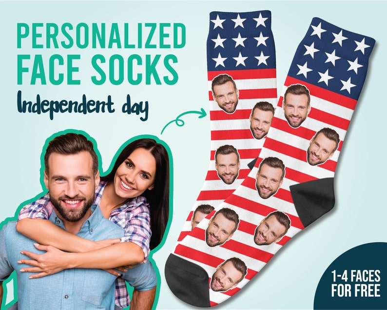 Independence Day Socks Custom Face Sock 4th Of July