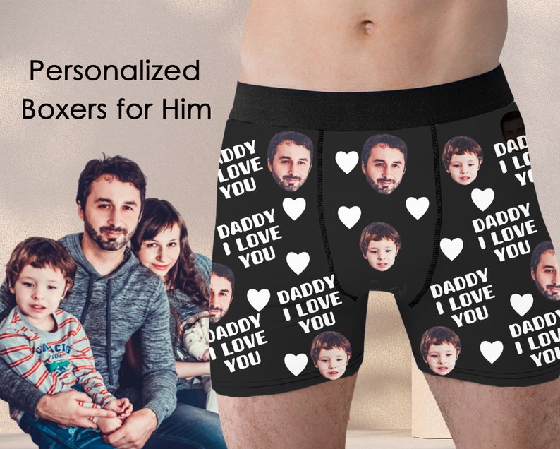 Personalized Boxers for Him Custom Father's Day Gift