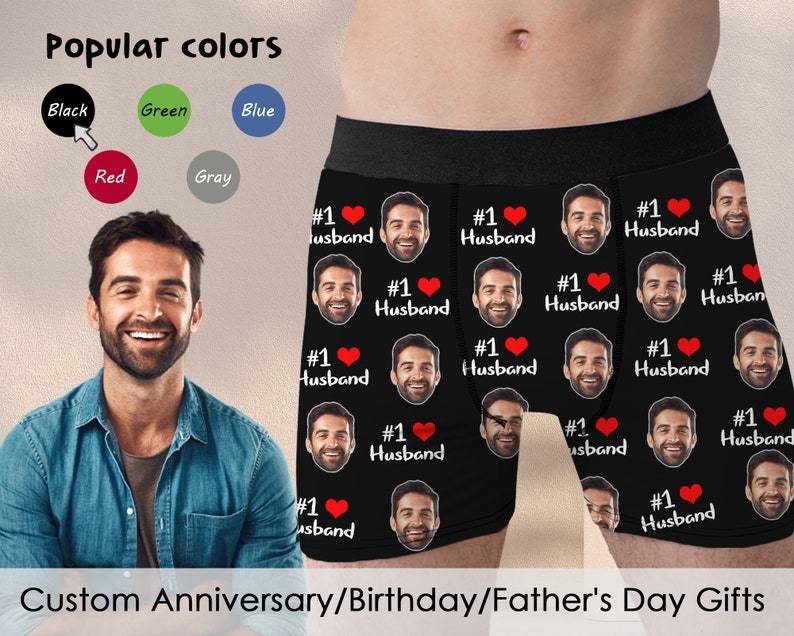 Personalized Boxers for Husband Custom Photo Boxer