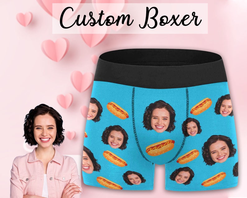 Personalized Faces Men's Hot dog Boxer Custom Face Boxers