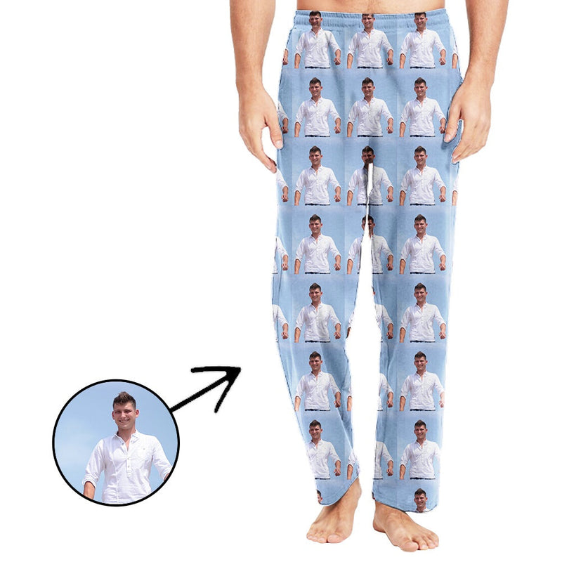 Custom Photo Pajamas Pants For Men Whole Photo Long Sleeve