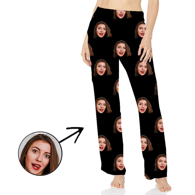 Custom Pajamas Pants For Women My Loved One's Face Long Sleeve