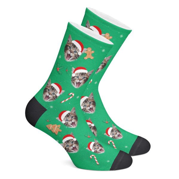 Custom Socks Christmas Hats Photo Socks - Make Custom Gifts